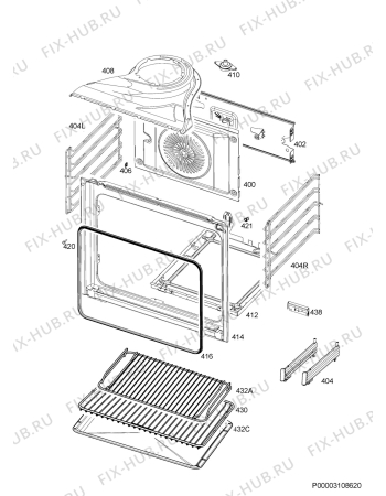 Взрыв-схема плиты (духовки) Electrolux EOA5454AAK - Схема узла Oven